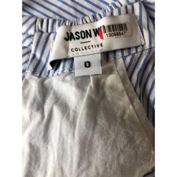 Jason Wu Apron Dress Sleeveless Fit & Flare Striped Blue & White 0 - Picture 6 of 9